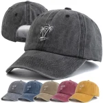 kf-Sc48b08e9abf34c0484f29a6b3d6d168dk-New-Unisex-Washed-Cotton-Cap-Coconut-Tree-Embroidery-Vintage-Baseball-Cap-Men-Women-Casual-Outdoor-Dad-1